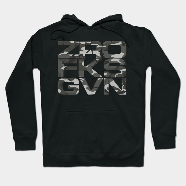 Zero Fucks Given - Urban Camo Print Hoodie by JHughesArt